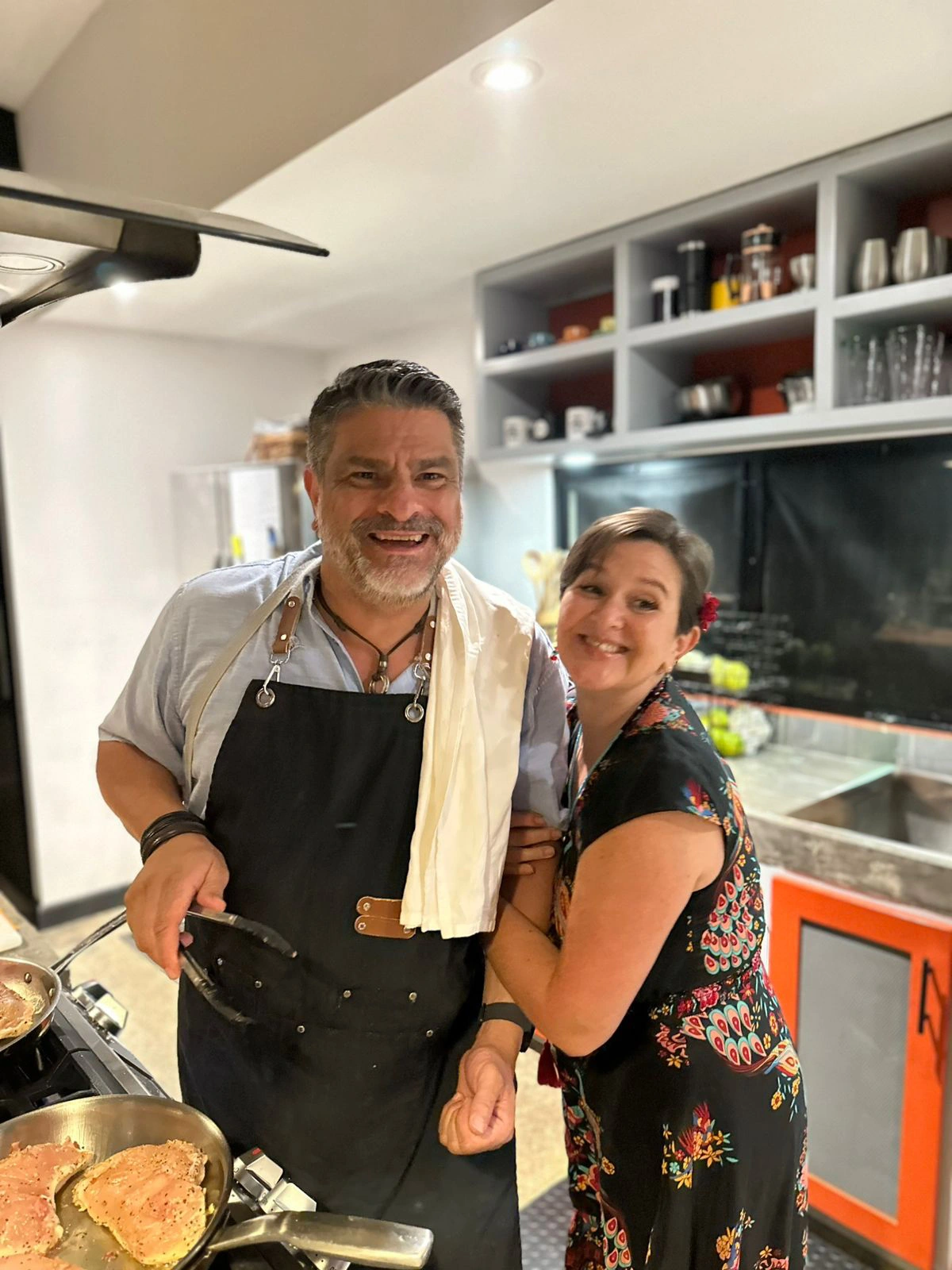 Chef Eddie Cambronero and Mari at Casa Eco De Mar in Portasol