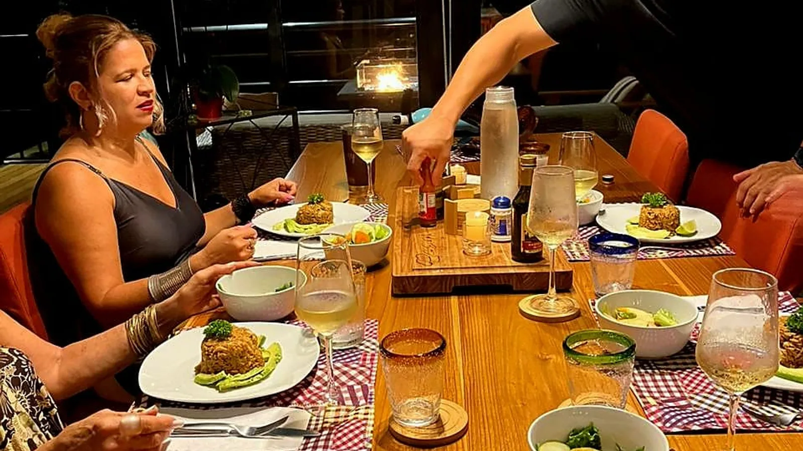 Table set for dinner inside a Costa Rica vacation villa